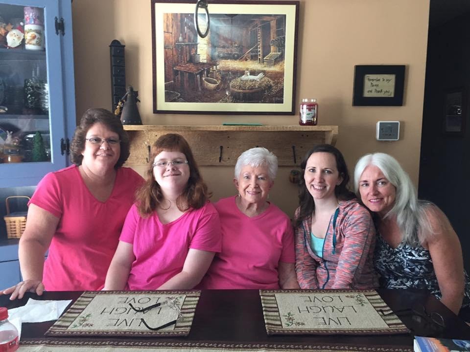 All of us girls spending time together today 4 generations in this picture!