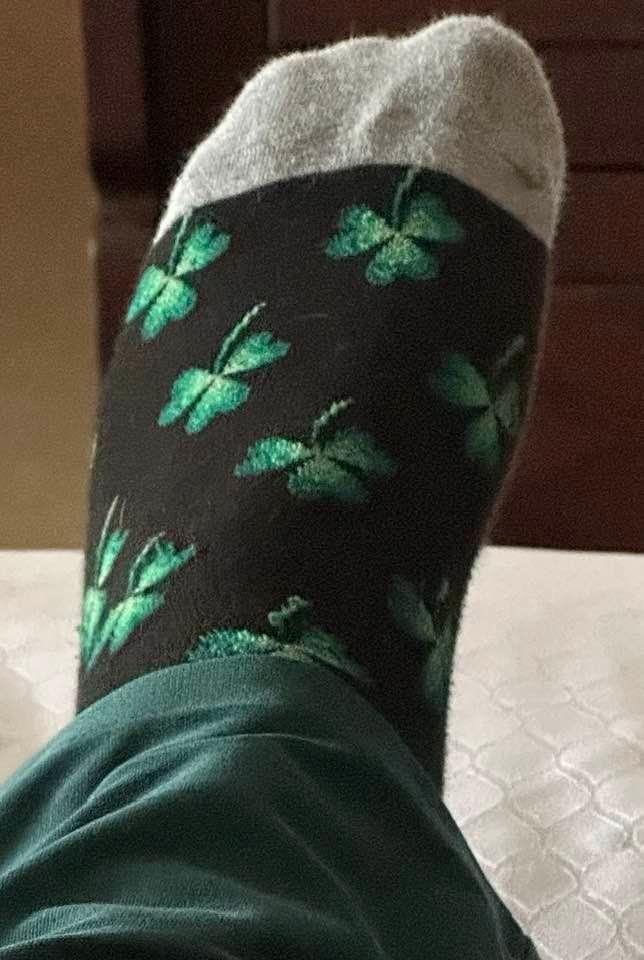My socks are very fitting for today…. Happy Saint Patrick”s every one!! ☘️