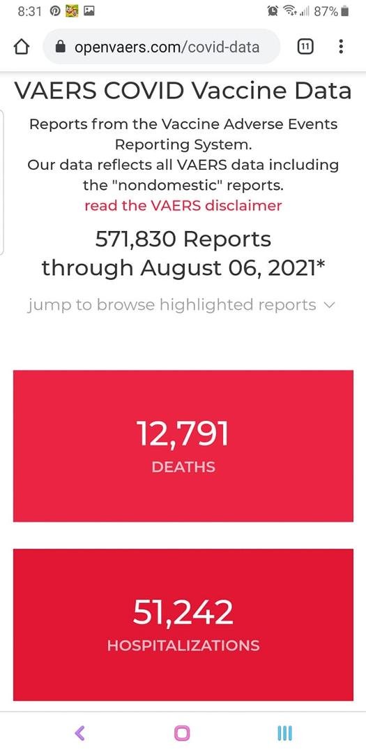 Opeanvaers.com/covid-data.
Sone saying numbers are a lot higher.