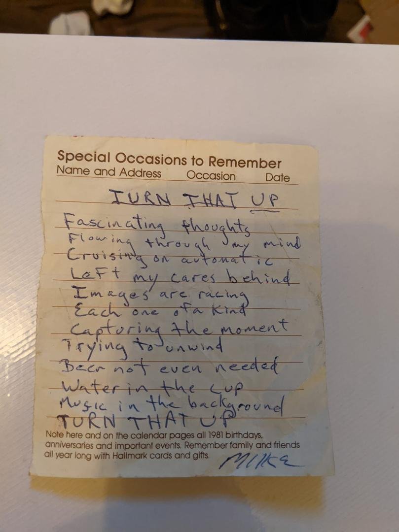 A poem from Mike.