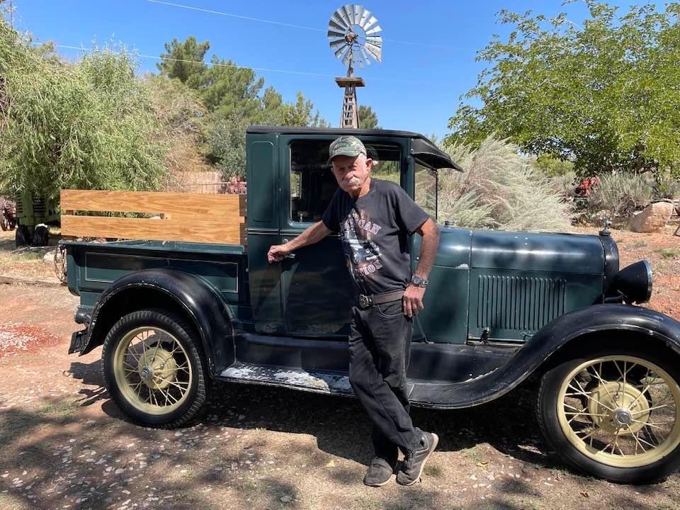 My Friend Randal Ford standing by my 1929 Ford