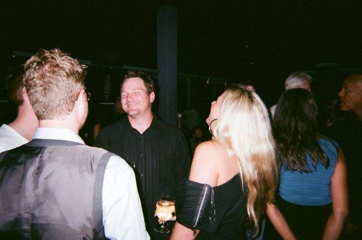 Jamie Barron having fun at Dexter Wrap Party.