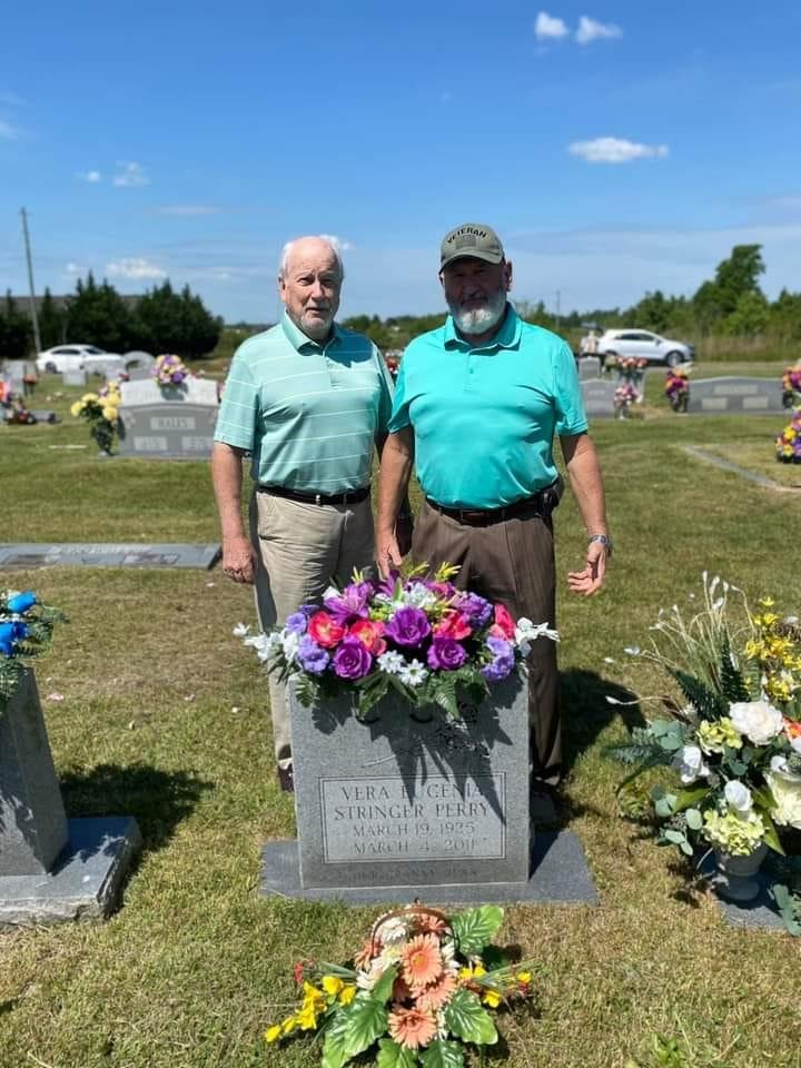 Bill and J R Perry. May this year at Decoration Sunday, Mothers grave.