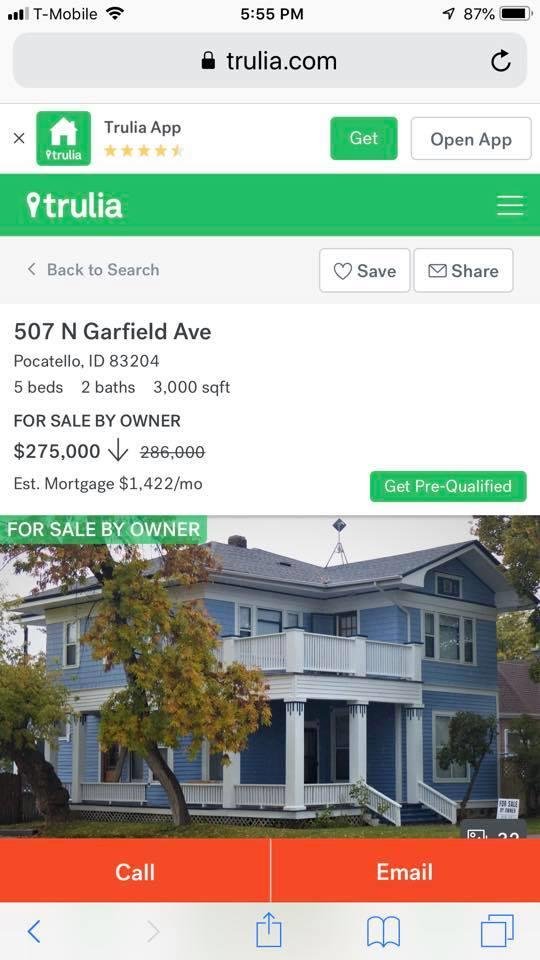 Looks like my childhood home in Pocatello is up for sale.....how wonderful it would be to have that house again!