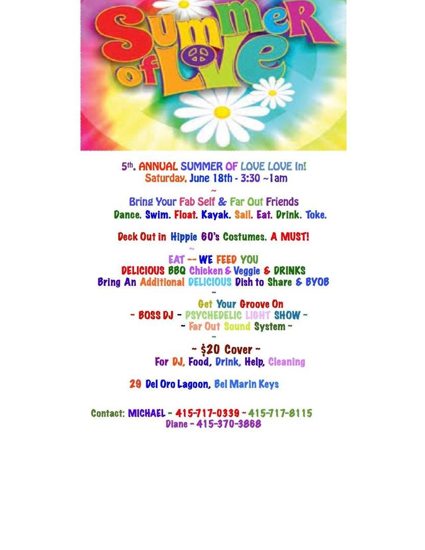 You're Invited to the 5th Annual Summer of Love Love-In