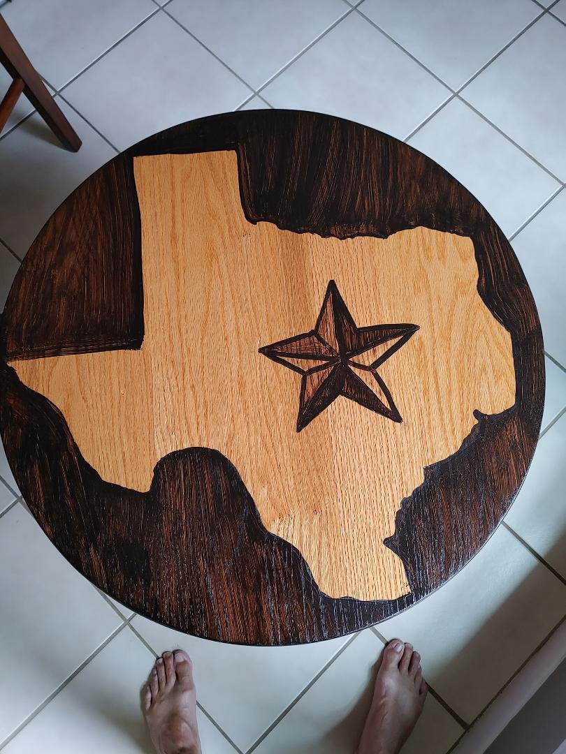 When my wife is stuck at home, she gets creative. The table was the center color.