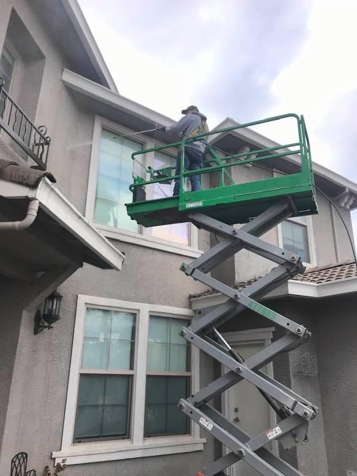 Cleaning gutters and stucco siding today...LCRS Folsom