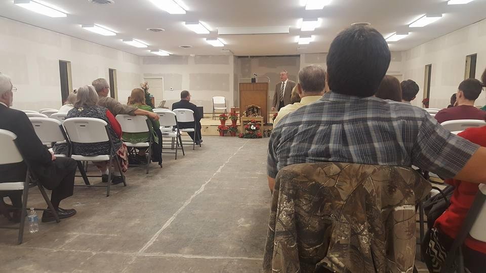 St Amant Baptist Church after the flood Sunday night