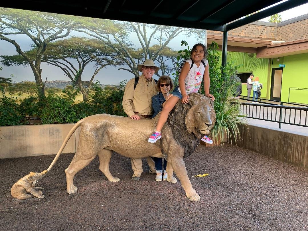 Photo op with the lion statue.