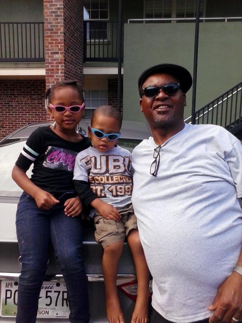 Leon with Gran-kids Ahniya and Kamarion.