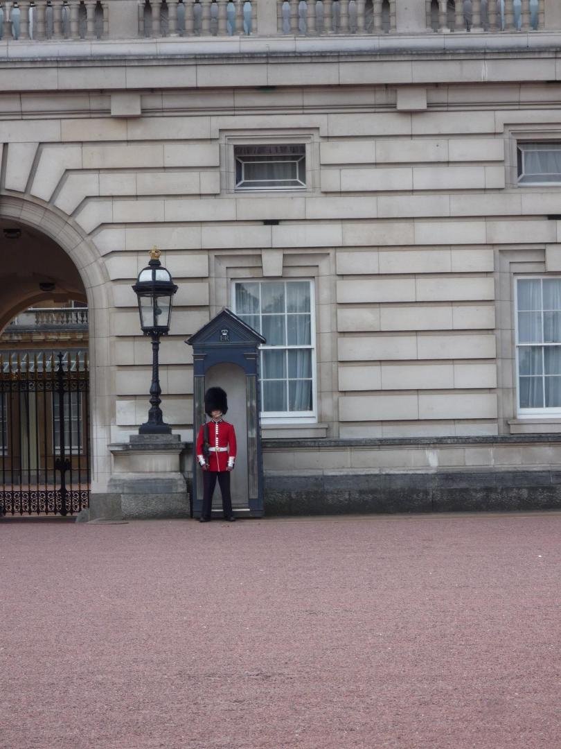 The changing of the guard ceremony was over, but this guard was on duty when we got there!
