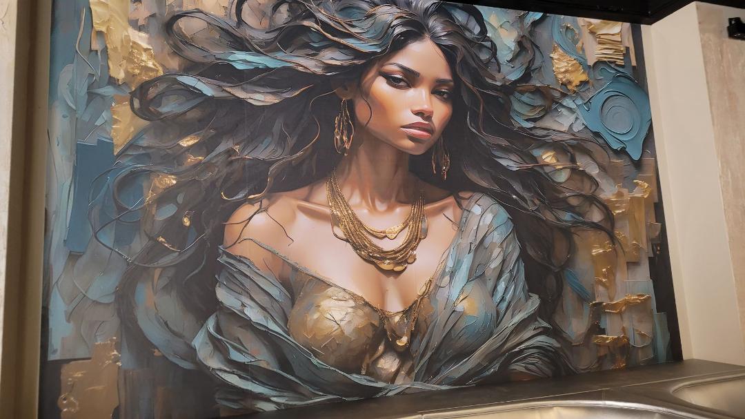 Installed in the Michigan building Detroit. Nice mural.