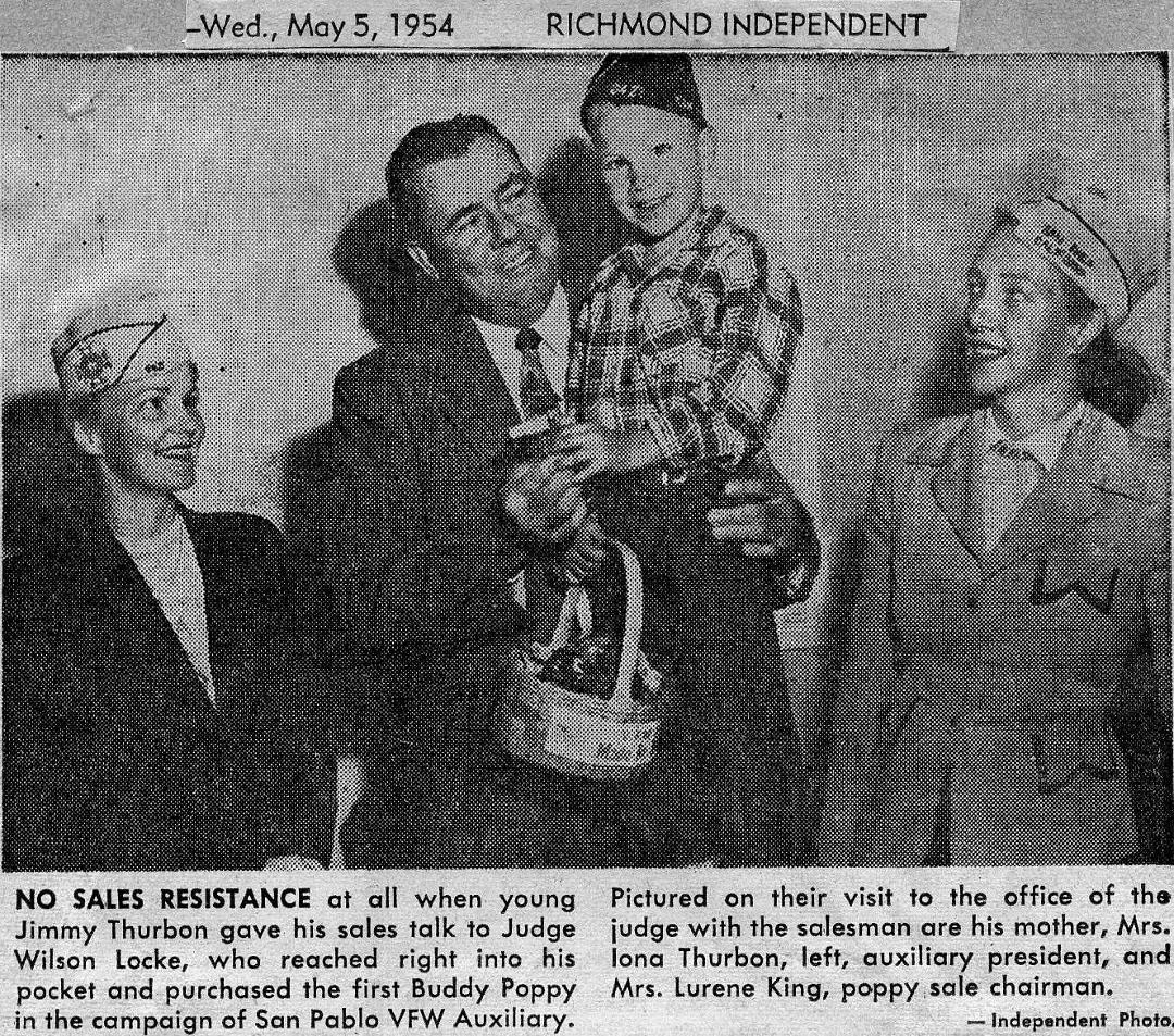 1954 San Pablo VFW Poppy Buddy