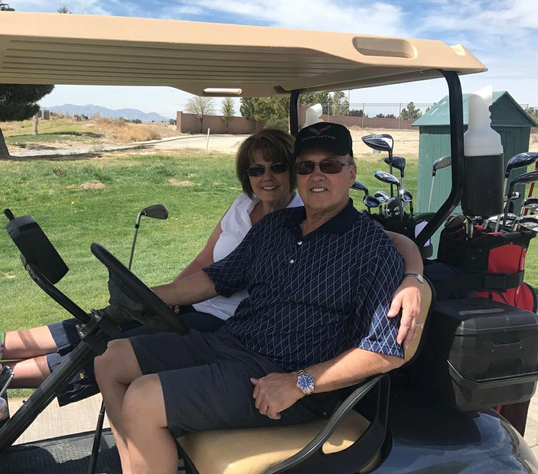 Playing a little golf before going to Corvette Racing School at Spring Mountain Motor Resort in Pahrump, NV