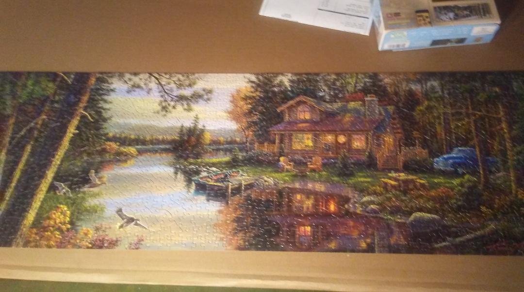 Ken's puzzle for this winter. It is 1000 pieces and 13x39 inches