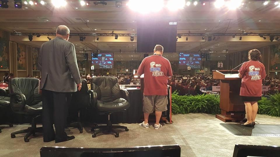 APWU Vice President at the podium