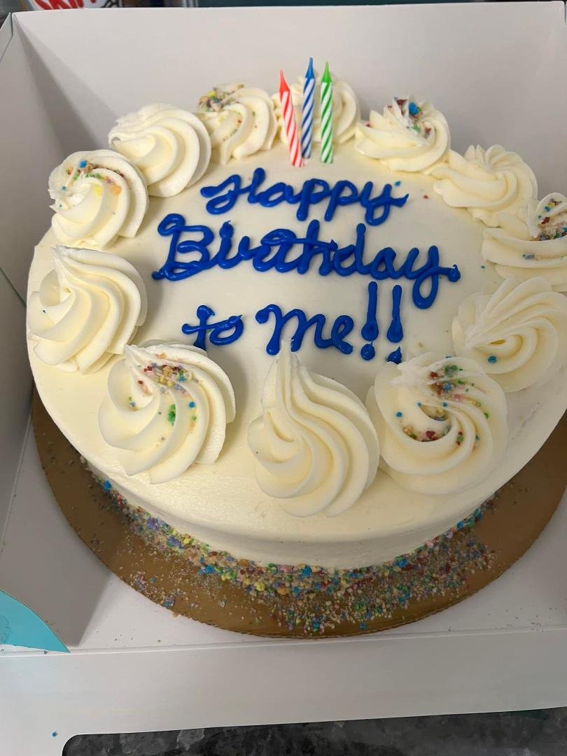 To all my friends who wished me a happy birthday thanks however my family didn’t get the word for some reason so i had to get my own darn cake . What do you all think