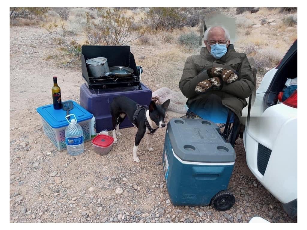 My cousin went camping with friends