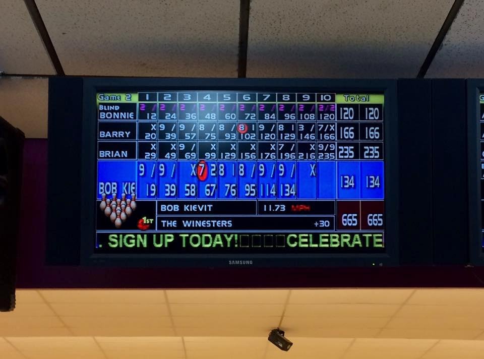 The beginning of our winter bowling league. Not bad for this senior a 235 in the second game. The 2 other games were subpar so my average to start the season is 175.