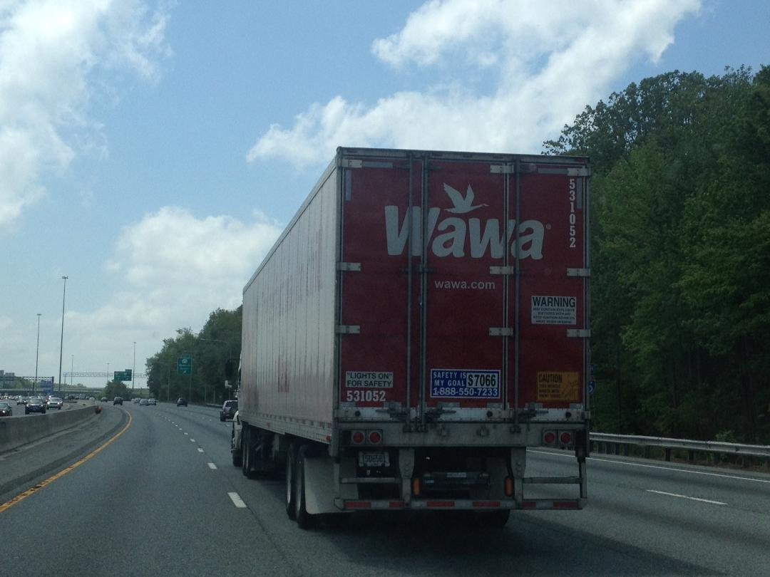 Passed a WAWA truck on 95 in Delaware yesterday! I waved and he smiled! (He probably just finished a chicken salad sandwich.) Can't wait for Winter Haven store to open!!