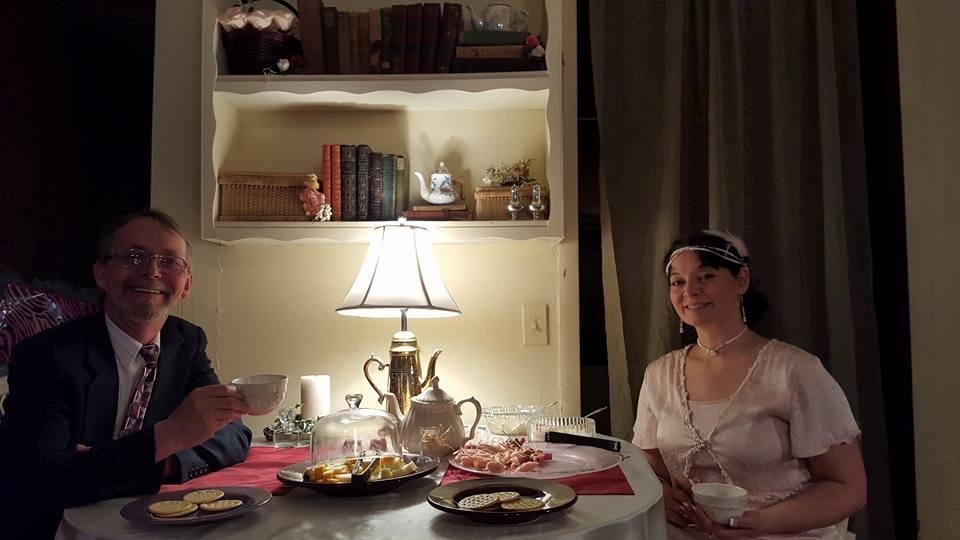 My daughter and me at her tea party yesterday she had all her friends over
