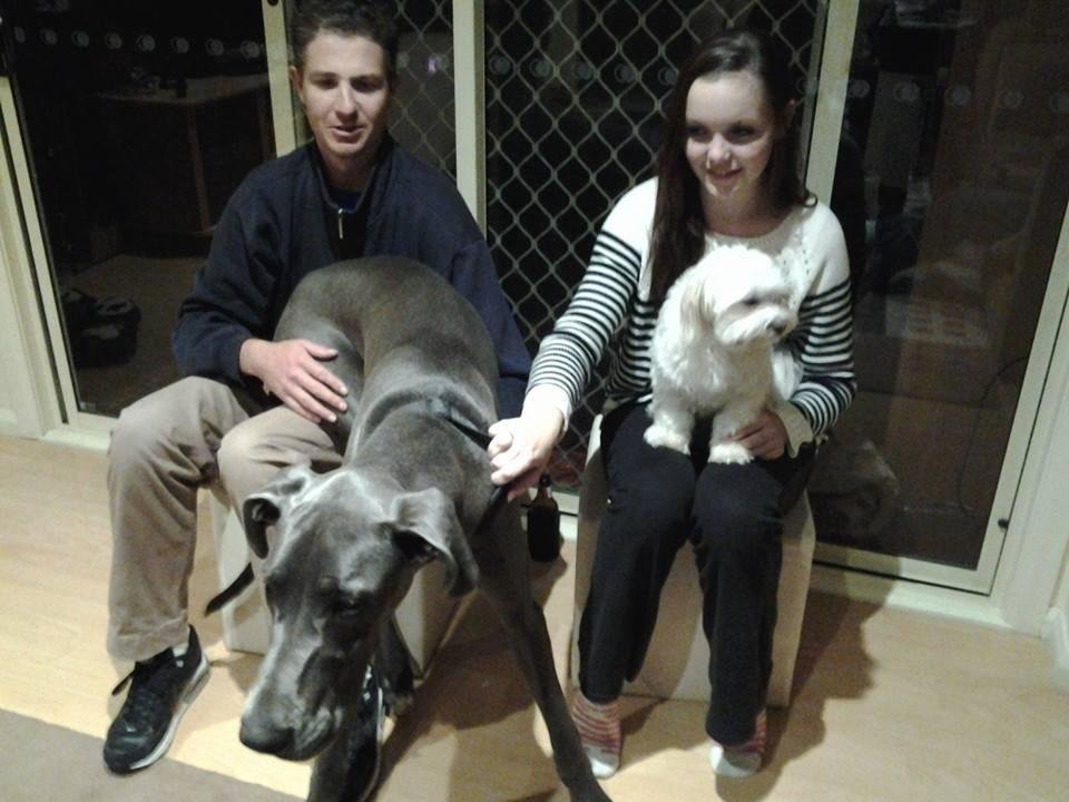 Here at Louise and Kevins with neighbour Ethel and Heath