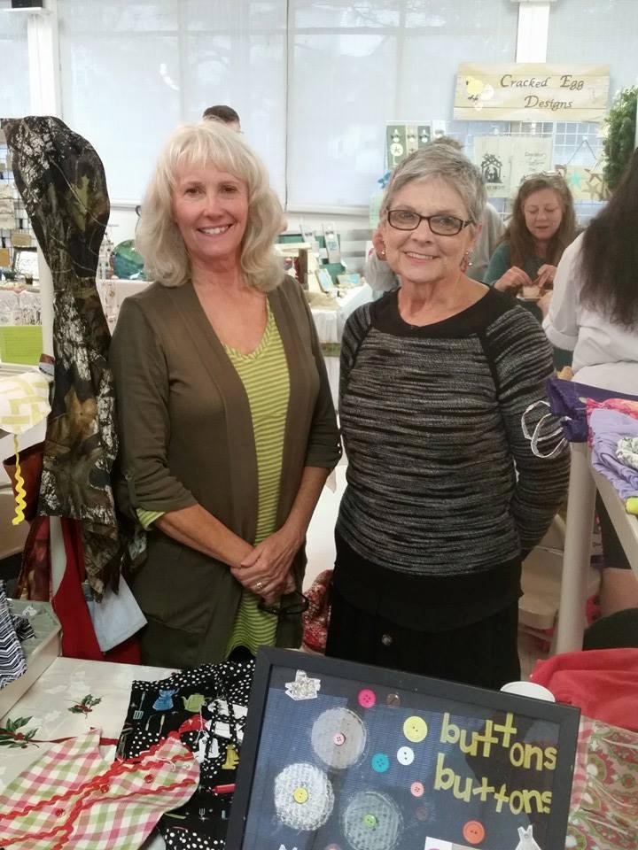 Retired teacher (Gladys, left) and retired nurse (Lois, right).  Our first craft show  at Carolina Beach.