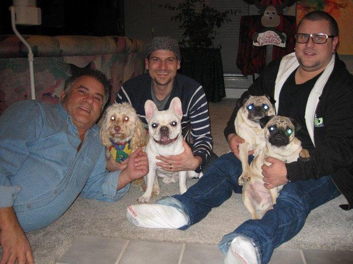 Here I am with my two sons and my grandkids