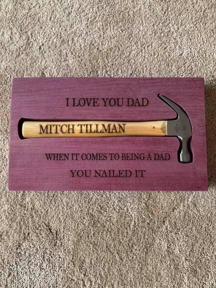 This is Kenneth‘s Father’s Day gift to Mitchell. Probably the most unique gift Mitchell has ever received.