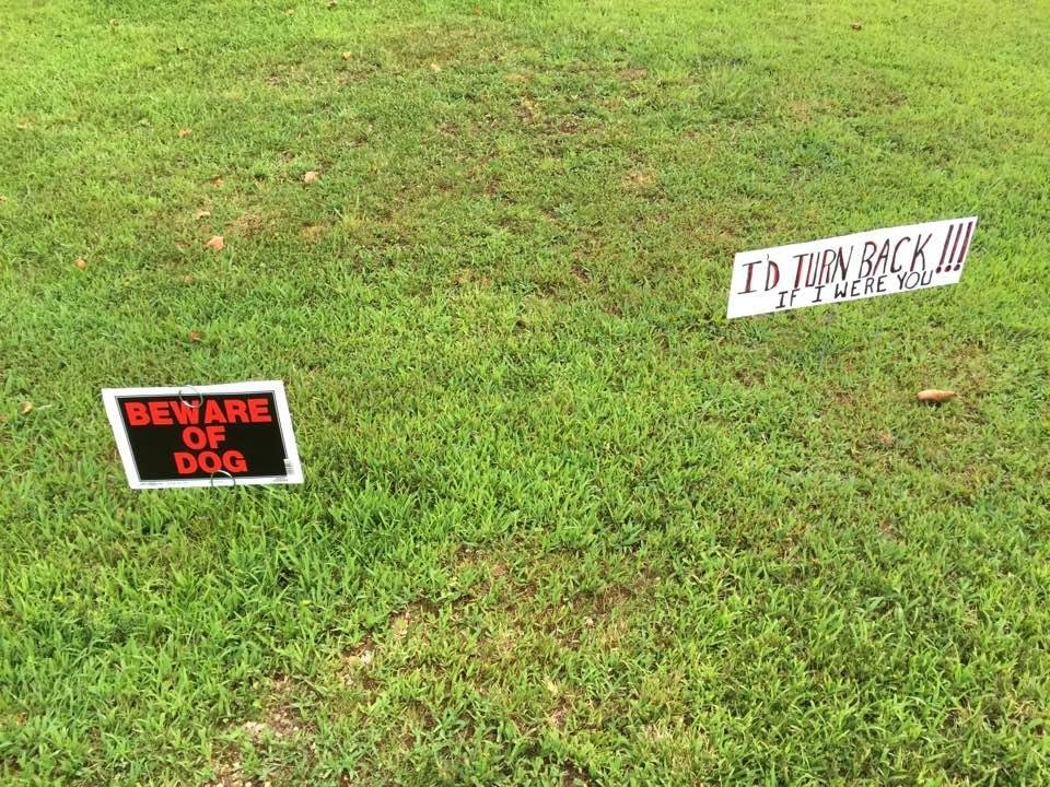 Sorry for the poor image. These are my little signs at the entrance to my driveway. Whatcha think?