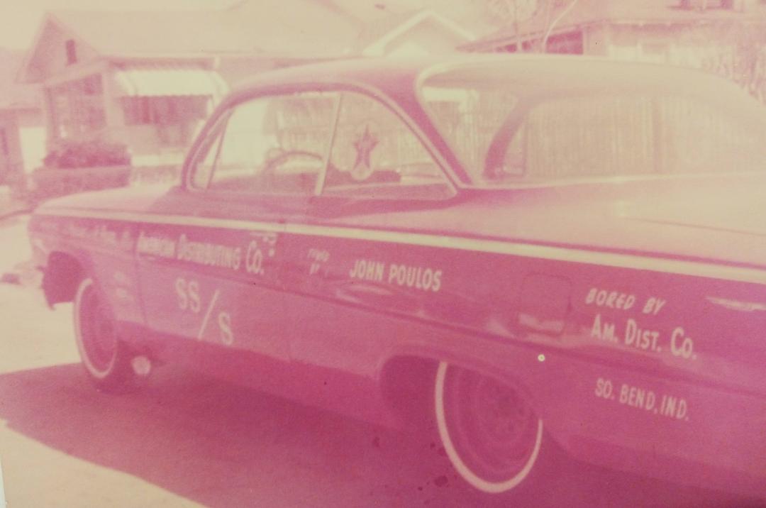 MY 1962 409 / 409 WITH SPONSORS LETTERING.