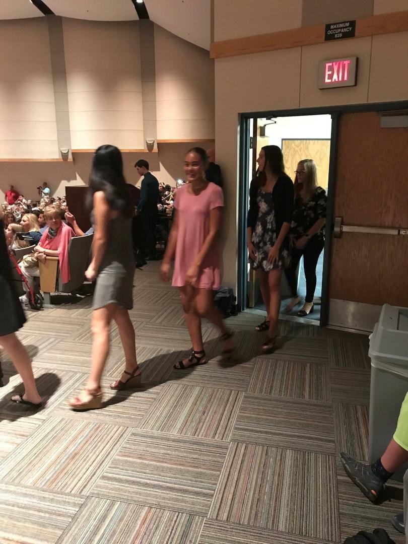 Our granddaughter being inducted into the National Honor Society at her high school. Way to go, Athena...so proud of you!