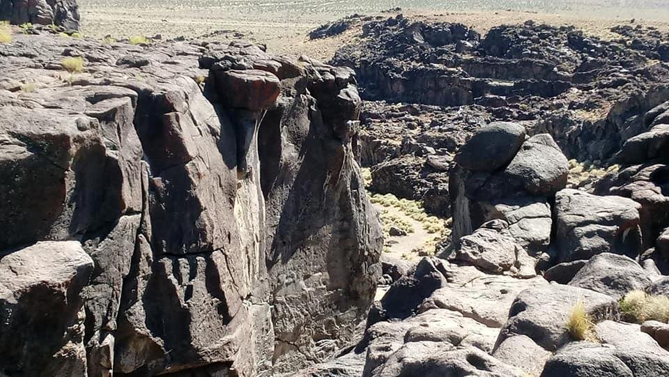 Fossil Falls in the Owens Valley.