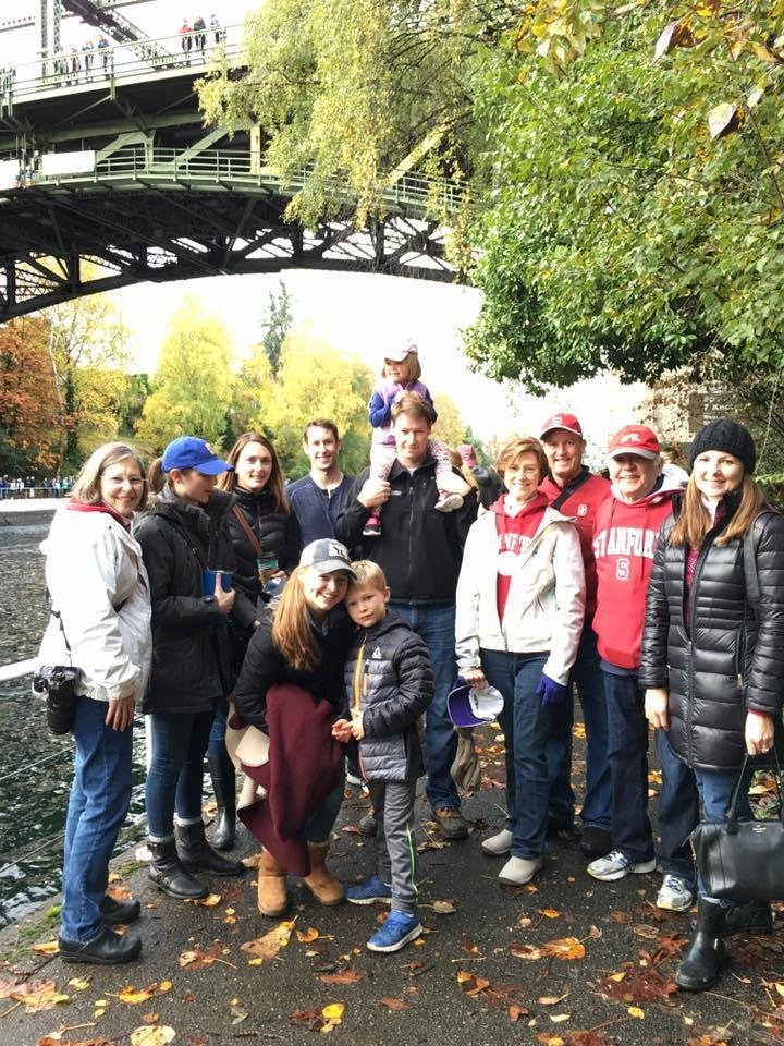 Stanford cheering section! Four generations watching Anika row. Very exciting and fun!