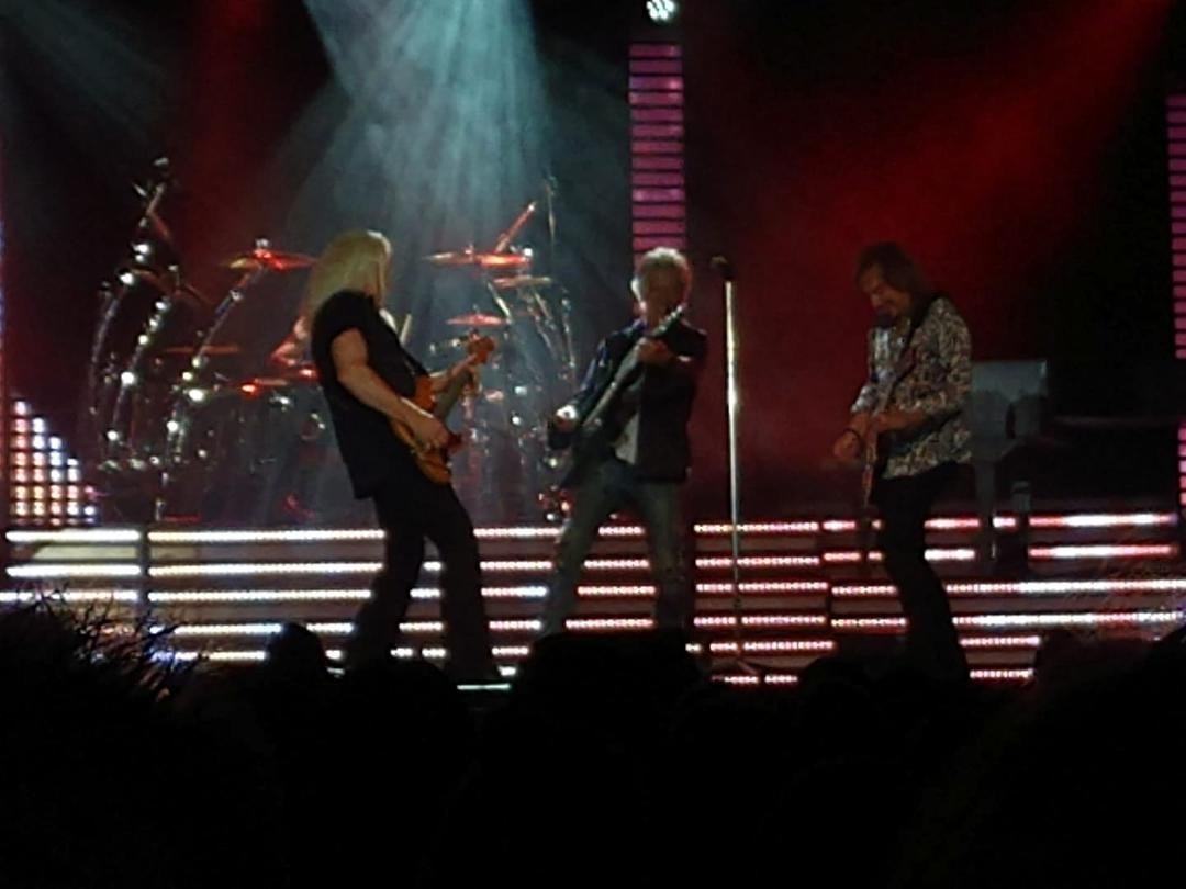 At the REO Speed Wagon concert.