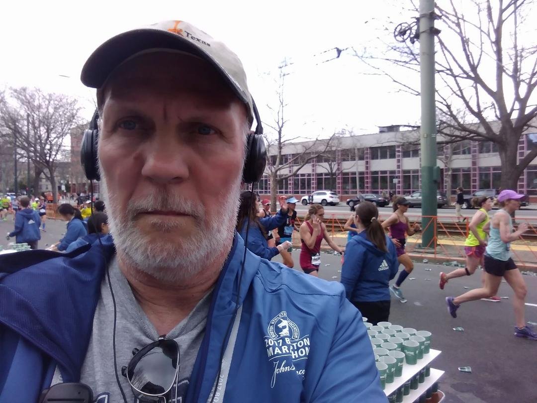 Here I am working the Boston Marathon at mile 24.
