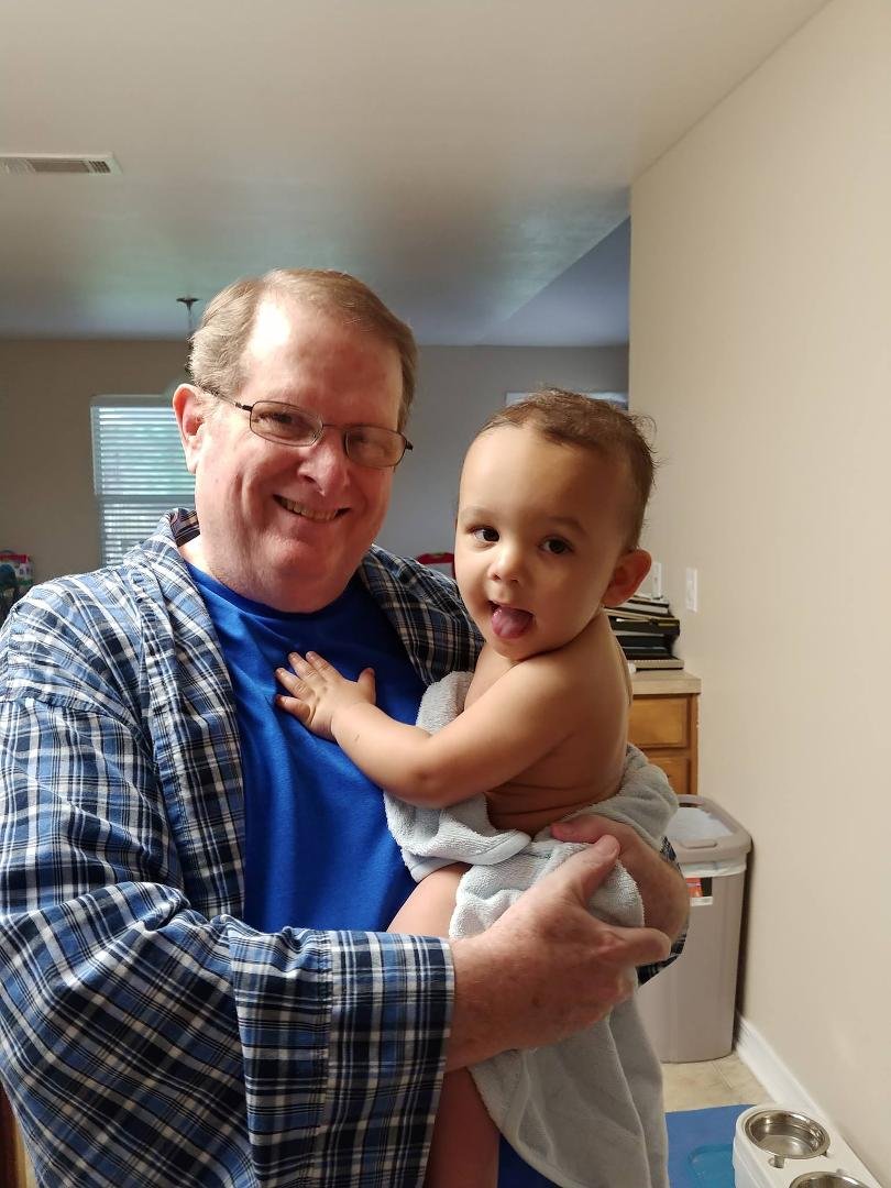 I'm in Pensacola to visit my latest grandson. He's already got me wrapped around his pinkie.