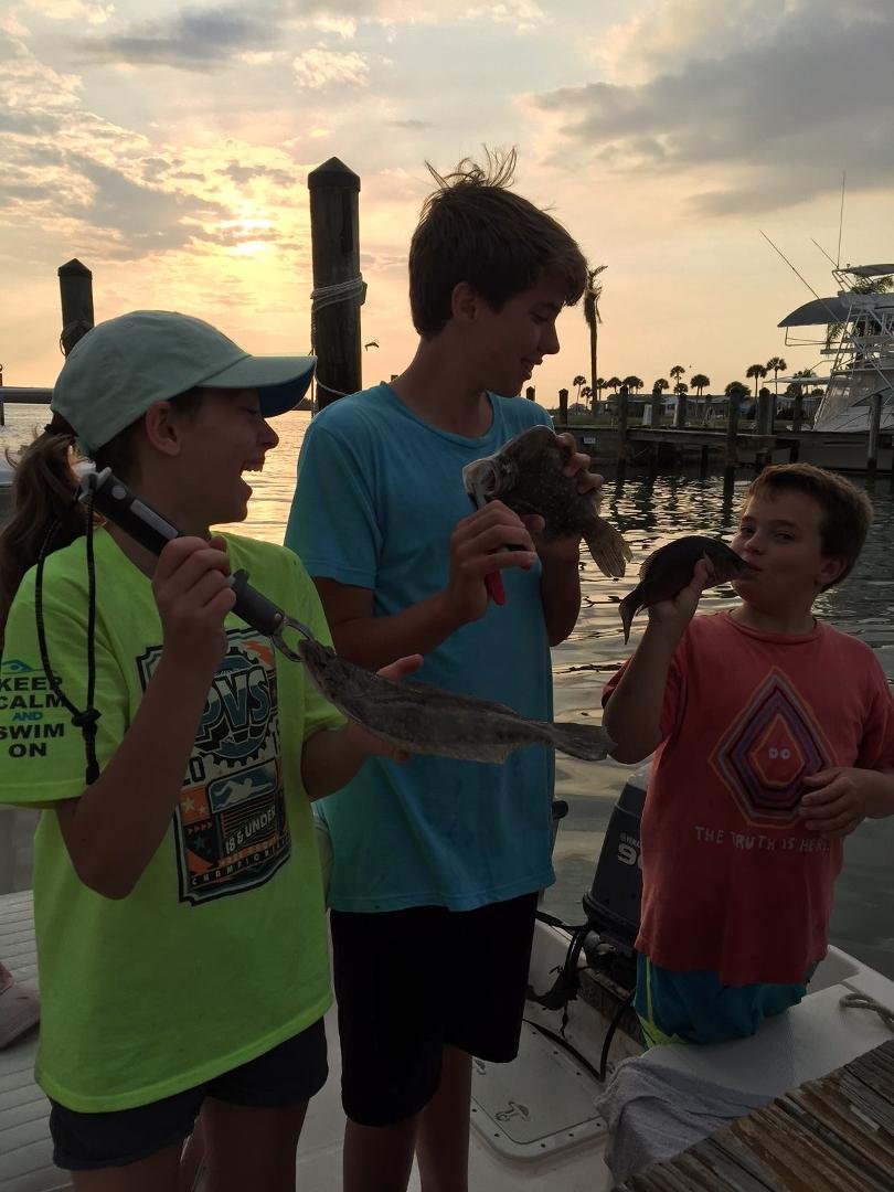 Ashley, Kai, and Chase love their fishing!