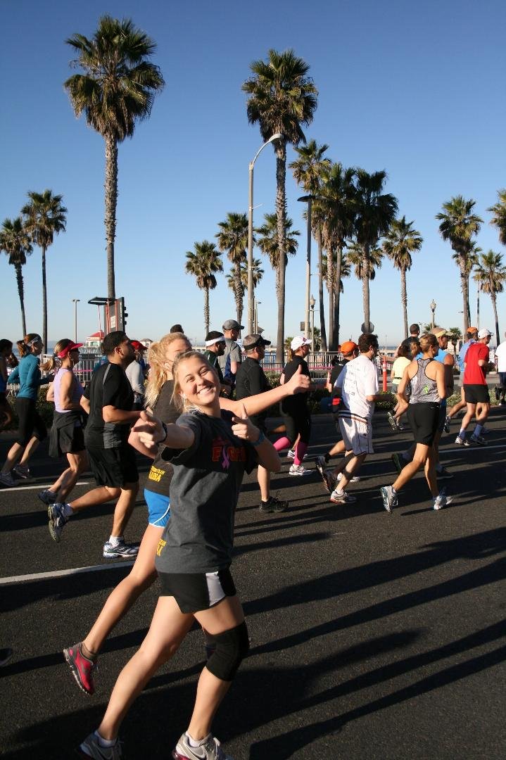 Bethany and Faith at the HB Marathon.