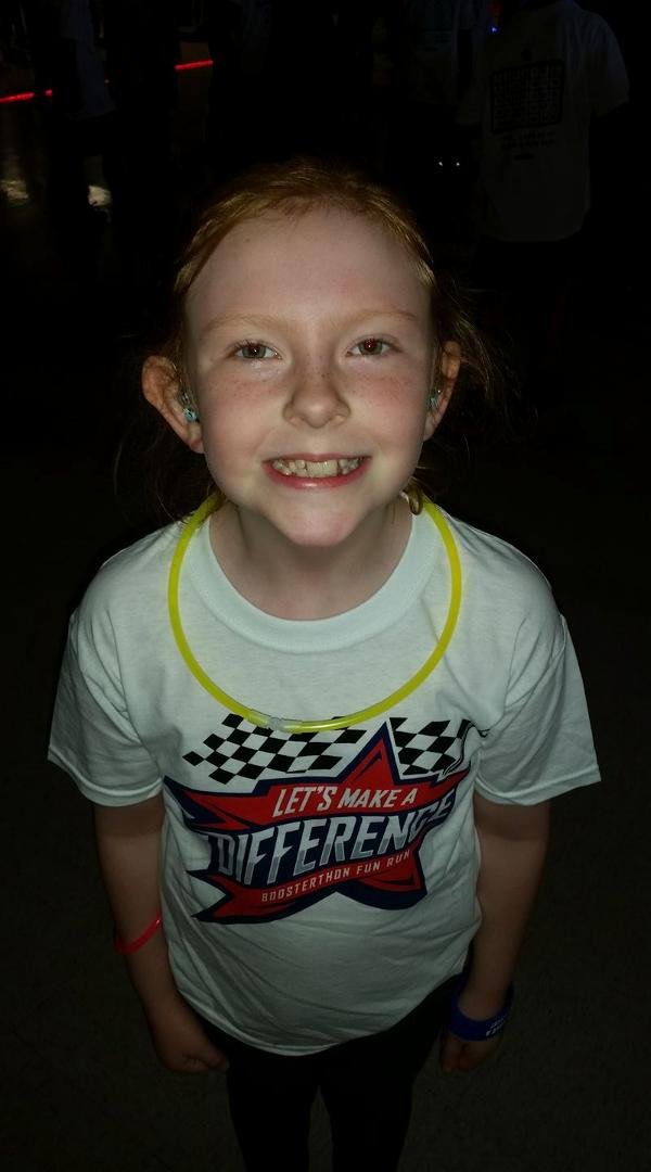 Morgan, after completing her Boosterthon today.