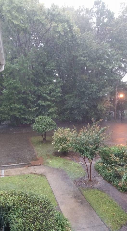 Here is where I'm supposed to park. We've just had 5 inches of rain in a couple of hours and more to come!