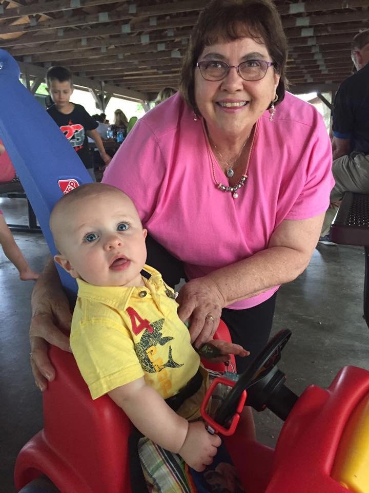 Grandson, Canaan soon 8mo old came to big brother Cael's preschool graduation.