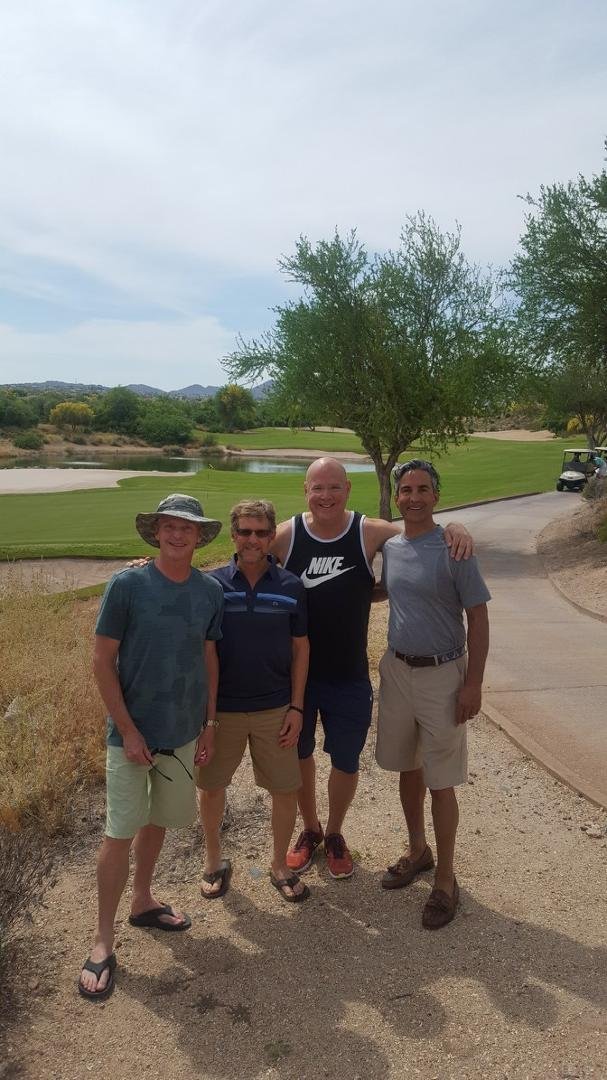 The Boys are back in Town! Xerxes K. Bhote, Robert Hanson and Tim Schafer. Hanson shoots a fricking lifetime best 75 at TPC Scottsdale Stadium Course yesterday. UFC Fights Watch Party tonight. Next Spring, we are gonna