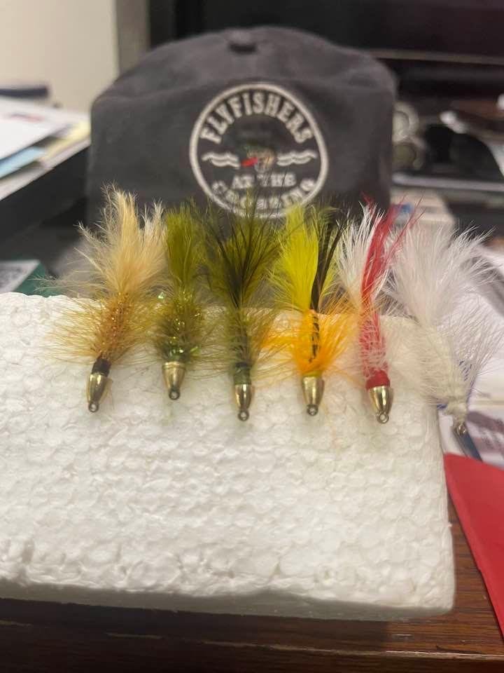 Looks like 2024 is becoming a Year for New Woolly Patterns to tempt Trout with. I am using WHITE Woolies since I haven’t for several years now . Years past I always start each day with White Helluva jigs. White woolies shou