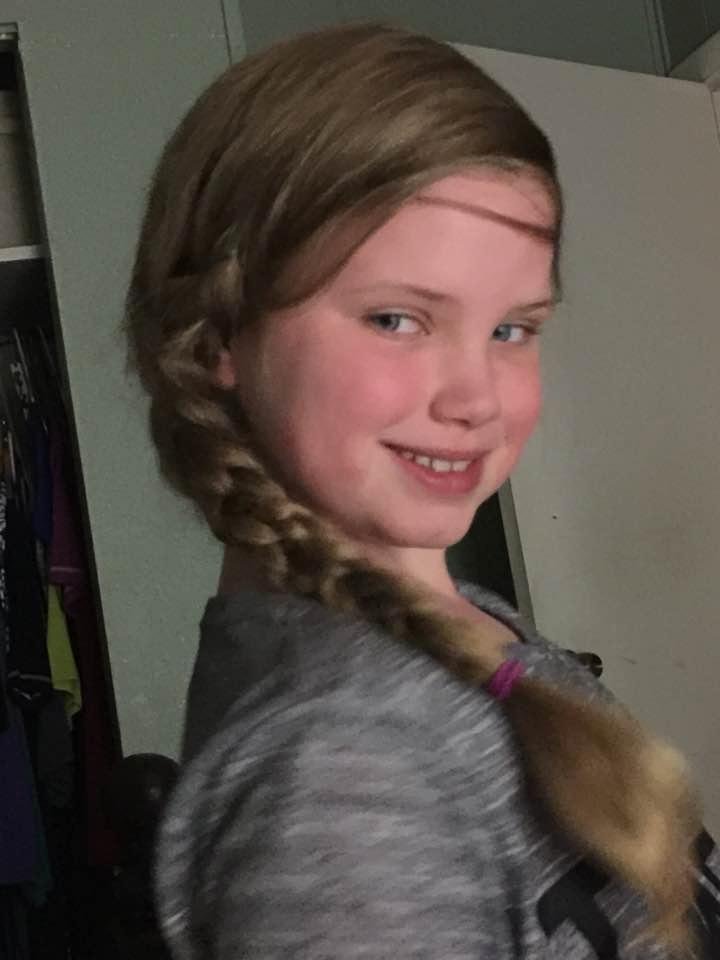 McKenzie First time braiding her own hair!