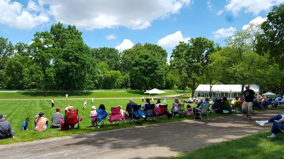Olde tyme baseball at Greenfield Village. Beautiful, breezy day.