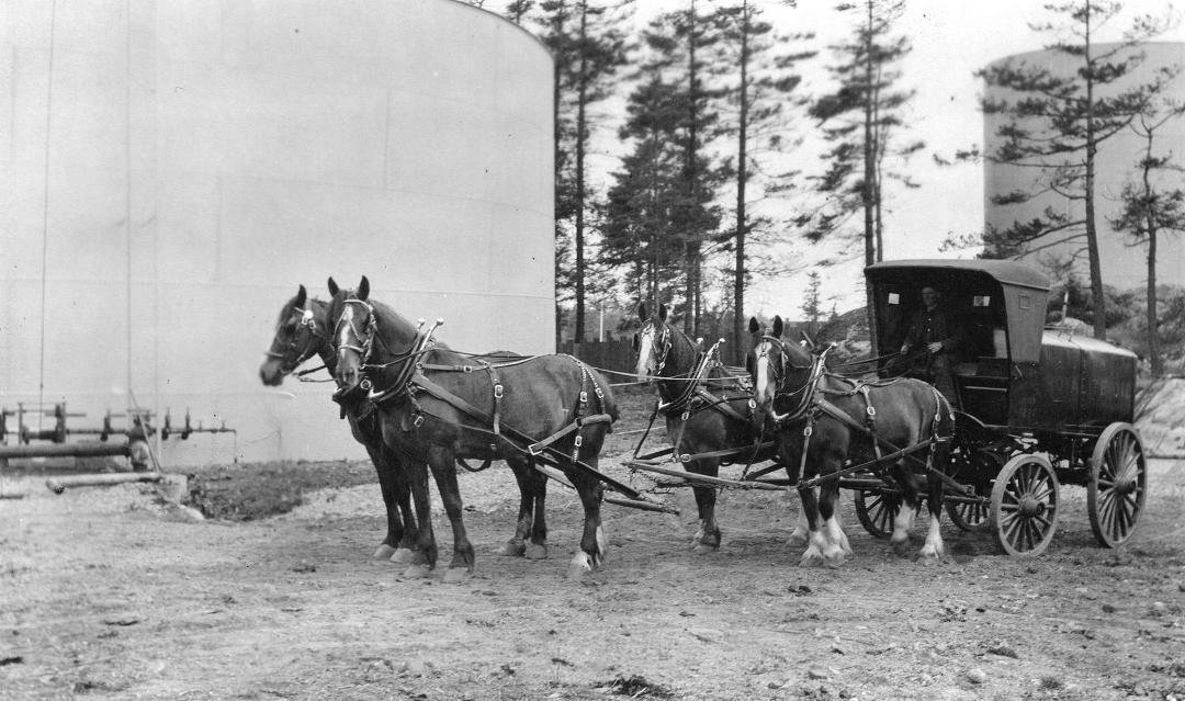 Tank Farm Horse Drawn Carriage - c.1920.