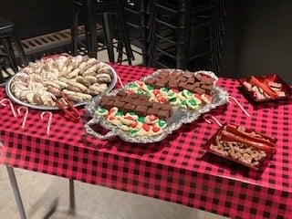 Last night Marcia helped cater a party for her school department. It was a great time and I was invited to go. She made all sorts of food, and there was plenty to go around. Of course she made her toffee, but she also made