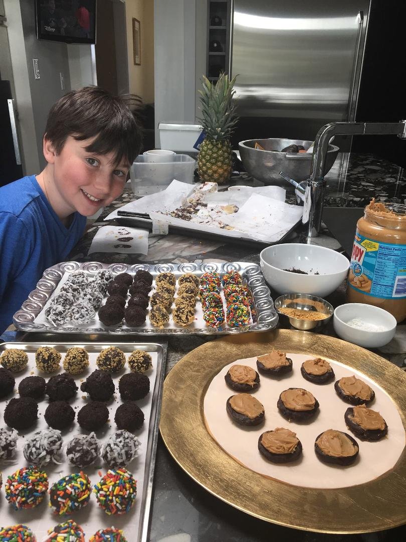 Xander and I are going into the chocolate Bon-Bon business- BAM Bon-Bons!!