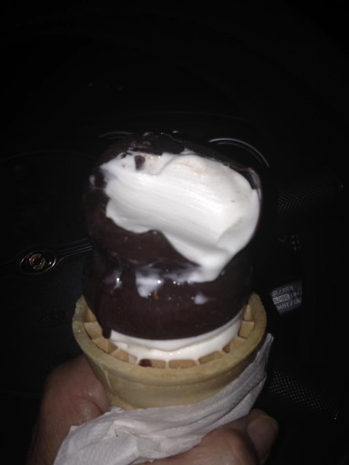 Yum I had a dip cone happy birthday mom